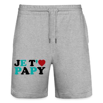 I love you Grandpa - Stanley/Stella Trainer Unisex Organic Jogging Shorts - heather grey - Front - Nik (191cm) & Marisol (170cm)
