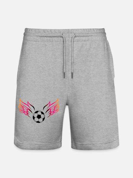 Flügel-Fußball-Design mit Dynamik - Stanley/Stella Unisex Bio Joggingshorts Trainer  - Grau meliert