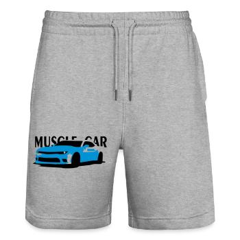 MuscleCar - Stanley/Stella Unisex Bio Joggingshorts Trainer  - Grau meliert - Vorne - Nik (191cm) & Marisol (170cm)