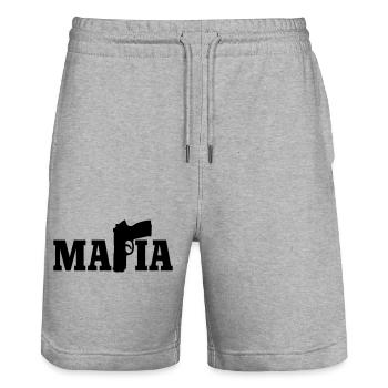 Mafia - Short de jogging bio TRAINER Stanley/Stella unisexe - gris chiné - Devant - Nik (191cm) & Marisol (170cm)