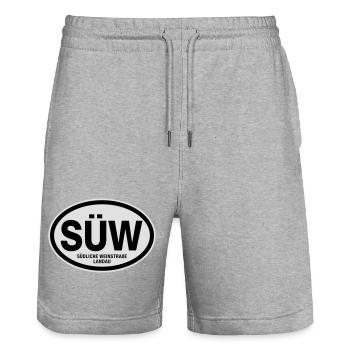 SÜW Südliche Weinstraße Landau - Stanley/Stella Unisex Bio Joggingshorts Trainer  - Grau meliert - Vorne - Nik (191cm) & Marisol (170cm)