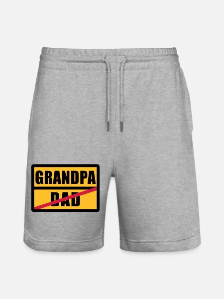 Dad - Grandpa - Stanley/Stella Trainer Unisex Organic Jogging Shorts - heather grey