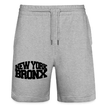 new york bronx - Stanley/Stella Unisex Bio Joggingshorts Trainer  - Grau meliert - Vorne - Nik (191cm) & Marisol (170cm)