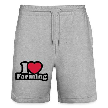 I love farming - Stanley/Stella Unisex Bio Joggingshorts Trainer  - Grau meliert - Vorne - Nik (191cm) & Marisol (170cm)
