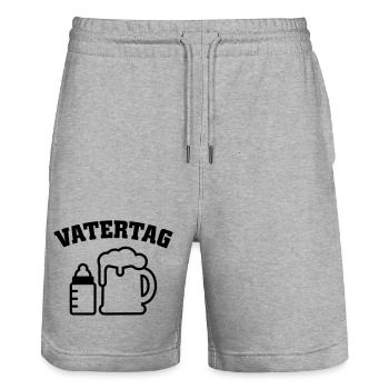 Vatertag - Stanley/Stella Unisex Bio Joggingshorts Trainer  - Grau meliert - Vorne - Nik (191cm) & Marisol (170cm)