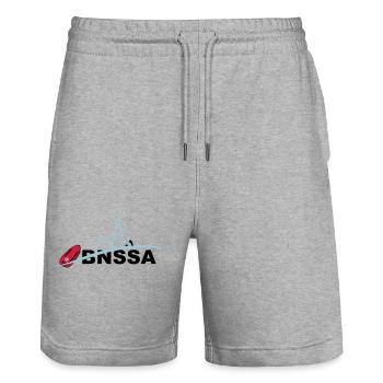 BNSSA sauvetage aquatique - Short de jogging bio TRAINER Stanley/Stella unisexe - gris chiné - Devant - Nik (191cm) & Marisol (170cm)