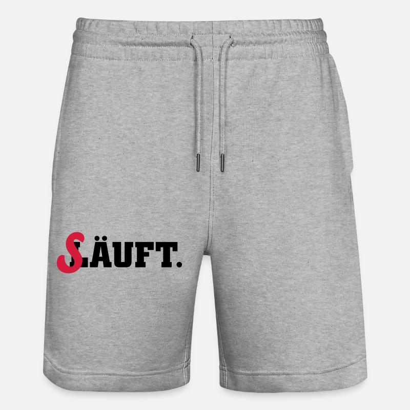 läuft säuft - Stanley/Stella Unisex Bio Joggingshorts Trainer  - Grau meliert