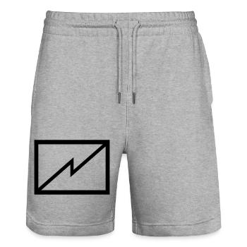 Elektronische Kampführung - Stanley/Stella Unisex Bio Joggingshorts Trainer  - Grau meliert - Vorne - Nik (191cm) & Marisol (170cm)