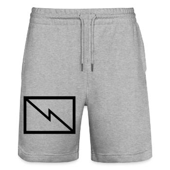 Fernmelder - Taktisches Zeichen  - Stanley/Stella Unisex Bio Joggingshorts Trainer  - Grau meliert - Vorne - Nik (191cm) & Marisol (170cm)