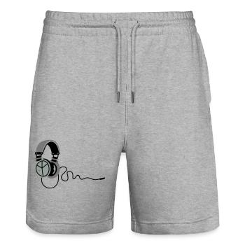Casque paix - Short de jogging bio TRAINER Stanley/Stella unisexe - gris chiné - Devant - Nik (191cm) & Marisol (170cm)