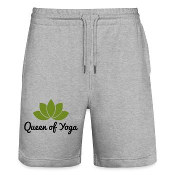 yoga - Stanley/Stella Unisex Bio Joggingshorts Trainer  - Grau meliert - Vorne - Nik (191cm) & Marisol (170cm)
