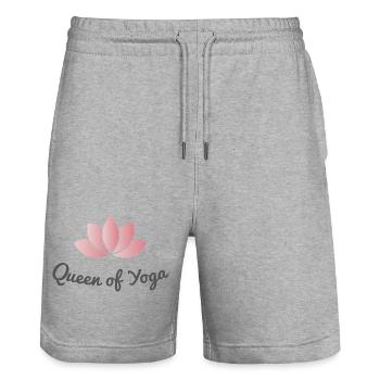 yoga - Stanley/Stella Unisex Bio Joggingshorts Trainer  - Grau meliert - Vorne - Nik (191cm) & Marisol (170cm)