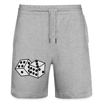 Würfel - Stanley/Stella Unisex Bio Joggingshorts Trainer  - Grau meliert - Vorne - Nik (191cm) & Marisol (170cm)