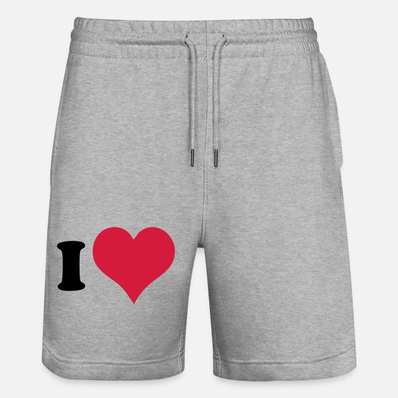 Ich Liebe - Ich Herz - Stanley/Stella Unisex Bio Joggingshorts Trainer - Grau meliert