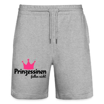 lustig - Stanley/Stella Unisex Bio Joggingshorts Trainer  - Grau meliert - Vorne - Nik (191cm) & Marisol (170cm)