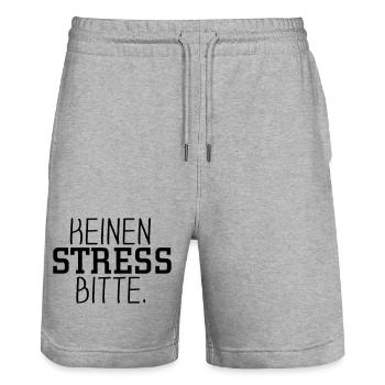 Keinen Stress bitte - Stanley/Stella Unisex Bio Joggingshorts Trainer  - Grau meliert - Vorne - Nik (191cm) & Marisol (170cm)