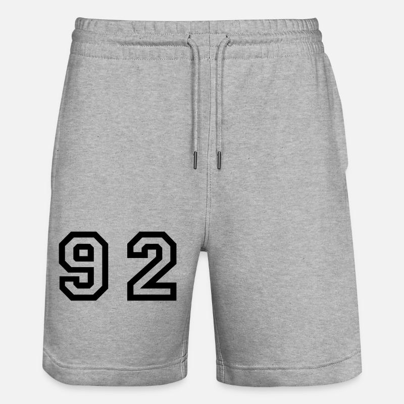 Number - 92 - Ninety Zwei - Stanley/Stella Unisex Bio Joggingshorts Trainer  - Grau meliert