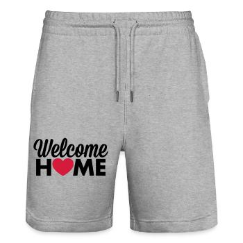 Willkommen zu Hause Herz - Stanley/Stella Unisex Bio Joggingshorts Trainer  - Grau meliert - Vorne - Nik (191cm) & Marisol (170cm)
