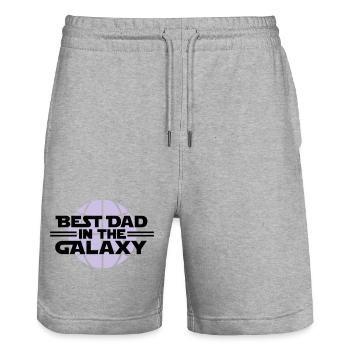 Le meilleur papa dans la galaxie - Short de jogging bio TRAINER Stanley/Stella unisexe - gris chiné - Devant - Nik (191cm) & Marisol (170cm)