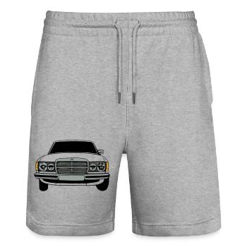 MB W123 Youngtimer Oldtimer,70er,80er (25) - Stanley/Stella Unisex Bio Joggingshorts Trainer  - Grau meliert - Vorne - Nik (191cm) & Marisol (170cm)