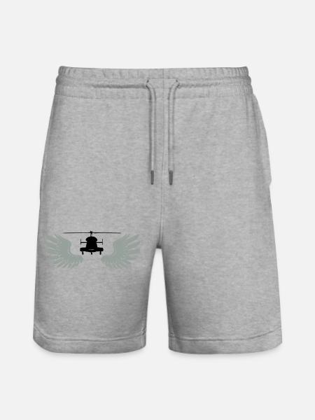 Helicopter with wings - Stanley/Stella Trainer Unisex Organic Jogging Shorts - heather grey