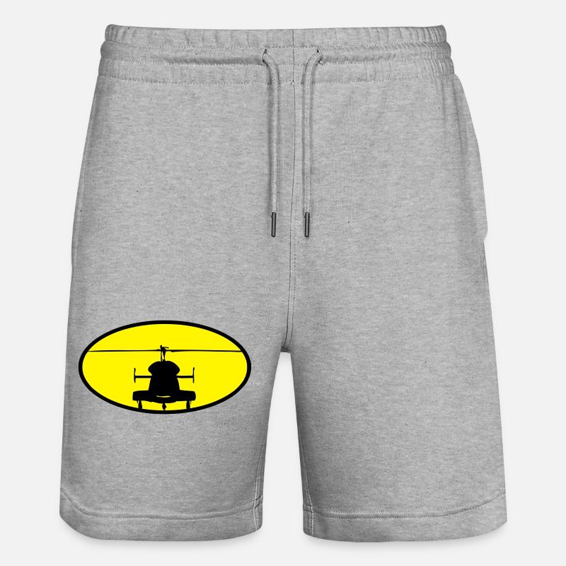 Hubschrauber Logo - Stanley/Stella Unisex Bio Joggingshorts Trainer  - Grau meliert