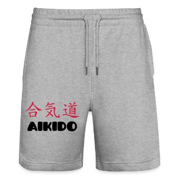 Aikido - Short de jogging bio TRAINER Stanley/Stella unisexe - gris chiné - Devant - Nik (191cm) & Marisol (170cm)