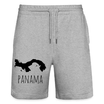 panama - Stanley/Stella Trainer Unisex Organic Jogging Shorts - heather grey - Front - Nik (191cm) & Marisol (170cm)