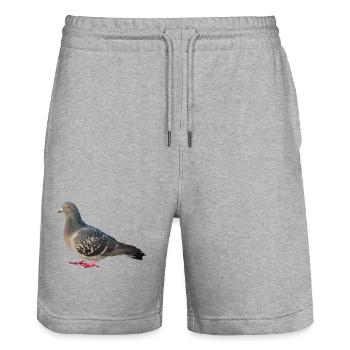 Prachtvolles Taubenporträt Farbenspiel - Stanley/Stella Unisex Bio Joggingshorts Trainer  - Grau meliert - Vorne - Nik (191cm) & Marisol (170cm)