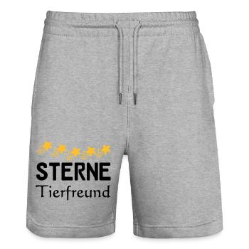 Sterne Tierfreund Geschenk - Stanley/Stella Unisex Bio Joggingshorts Trainer  - Grau meliert - Vorne - Nik (191cm) & Marisol (170cm)