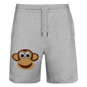 Affe - Stanley/Stella Unisex Bio Joggingshorts Trainer  - Grau meliert - Vorne - Nik (191cm) & Marisol (170cm)
