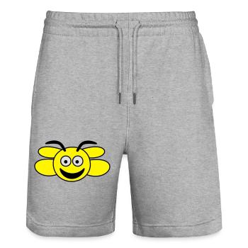 Biene - Stanley/Stella Unisex Bio Joggingshorts Trainer  - Grau meliert - Vorne - Nik (191cm) & Marisol (170cm)