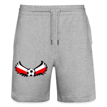 Fussball Polen - Stanley/Stella Unisex Bio Joggingshorts Trainer  - Grau meliert - Vorne - Nik (191cm) & Marisol (170cm)