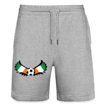 Fussball Irland - Stanley/Stella Unisex Bio Joggingshorts Trainer  - Grau meliert - Vorne - Nik (191cm) & Marisol (170cm)
