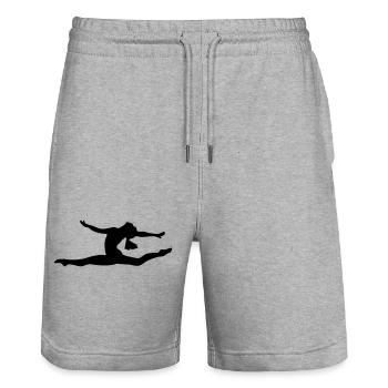 Gymnastic girl - Stanley/Stella Trainer Unisex Organic Jogging Shorts - heather grey - Front - Nik (191cm) & Marisol (170cm)