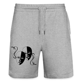 Maske, Masken, Maskierte, - Stanley/Stella Unisex Bio Joggingshorts Trainer  - Grau meliert - Vorne - Nik (191cm) & Marisol (170cm)