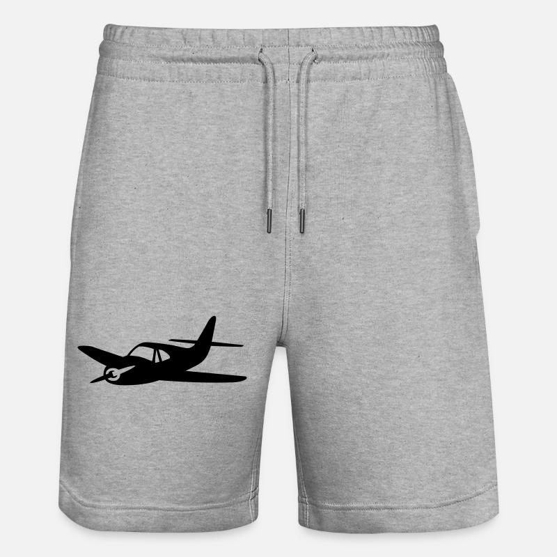 Propeller planes - Stanley/Stella Trainer Unisex Organic Jogging Shorts - heather grey