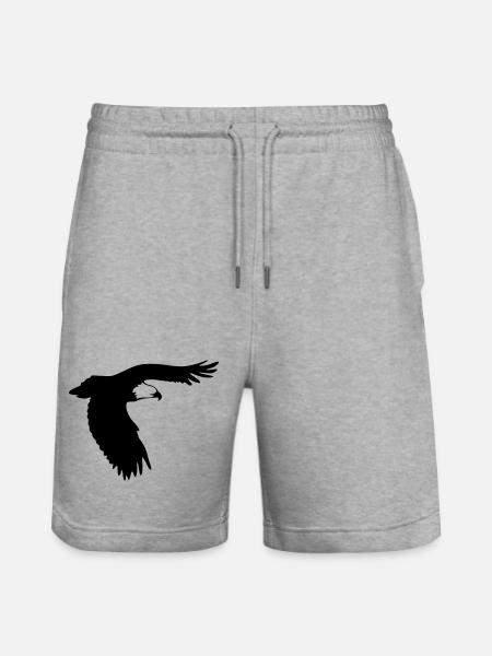 Raubvogel - Adler - Eagle - Stanley/Stella Trainer Unisex Organic Jogging Shorts - heather grey