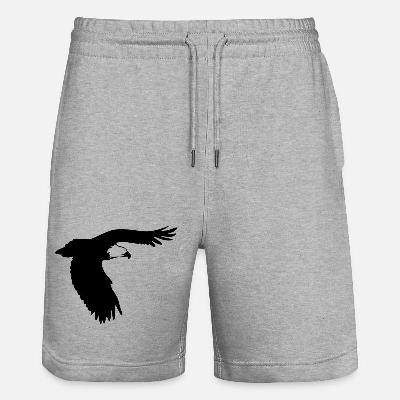 Raubvogel - Adler - Eagle - Stanley/Stella Trainer Unisex Organic Jogging Shorts - heather grey