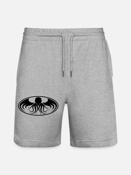 Cthulhu Dark Emblem Parodie - Stanley/Stella Unisex Bio Joggingshorts Trainer  - Grau meliert
