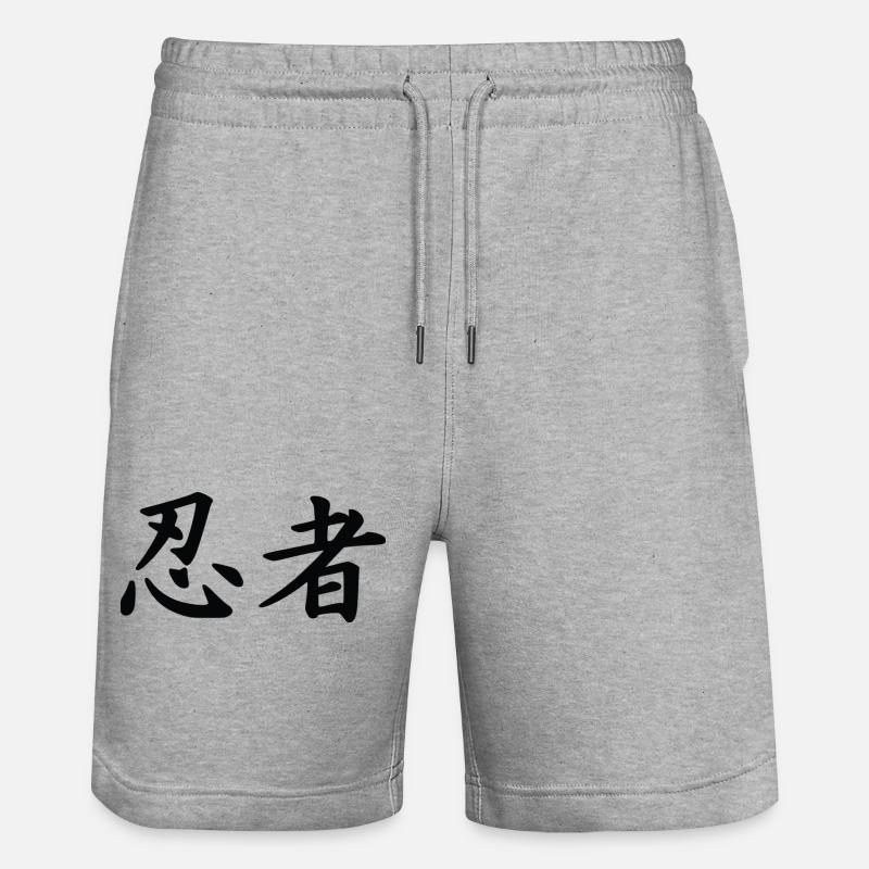 Ninja - Short de jogging bio TRAINER Stanley/Stella unisexe - gris chiné