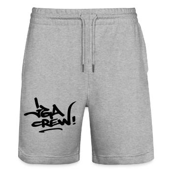 JGA Crew - Stanley/Stella Unisex Bio Joggingshorts Trainer  - Grau meliert - Vorne - Nik (191cm) & Marisol (170cm)