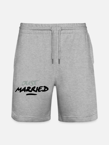 just married 2C - Stanley/Stella Unisex Bio Joggingshorts Trainer - Grau meliert