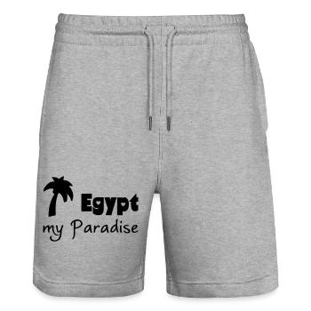Egypt Paradise - Stanley/Stella Trainer Unisex Organic Jogging Shorts - heather grey - Front - Nik (191cm) & Marisol (170cm)