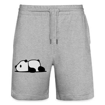 Panda - Stanley/Stella Unisex Bio Joggingshorts Trainer  - Grau meliert - Vorne - Nik (191cm) & Marisol (170cm)
