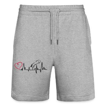 Heartbeat Herzschlag Springpferd - Stanley/Stella Unisex Bio Joggingshorts Trainer  - Grau meliert - Vorne - Nik (191cm) & Marisol (170cm)