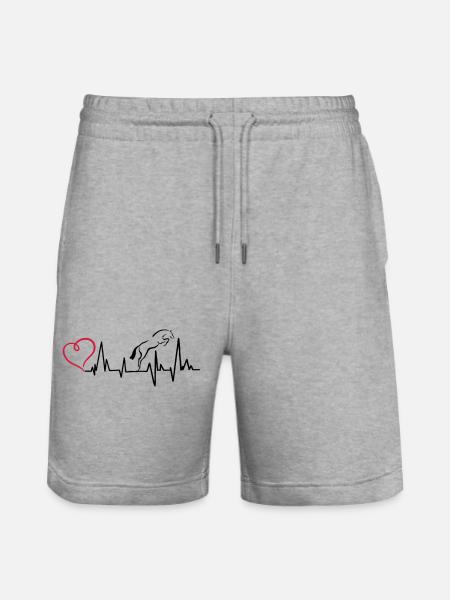 Heartbeat Herzschlag Springpferd - Stanley/Stella Unisex Bio Joggingshorts Trainer  - Grau meliert