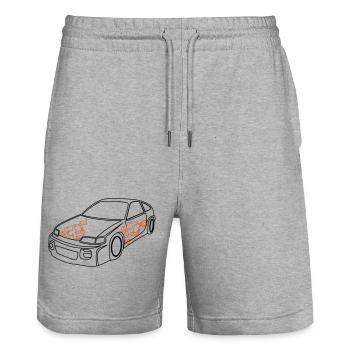 Voitures de sport, Voitures de course, Automobiles - Short de jogging bio TRAINER Stanley/Stella unisexe - gris chiné - Devant - Nik (191cm) & Marisol (170cm)