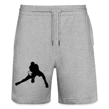 Volleyball - Stanley/Stella Trainer Unisex Organic Jogging Shorts - heather grey - Front - Nik (191cm) & Marisol (170cm)