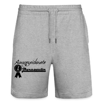 Ausgezeichnete Therapeutin Geschenk - Stanley/Stella Unisex Bio Joggingshorts Trainer  - Grau meliert - Vorne - Nik (191cm) & Marisol (170cm)
